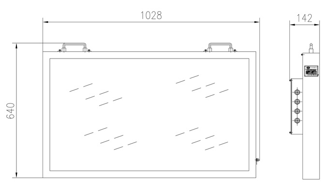 XEH127澆封本安型顯示器尺寸